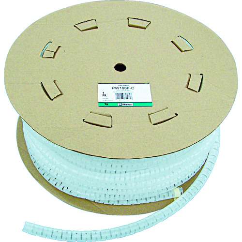 トラスコ中山 パンドウイット 電線保護チューブ スリット型スパイラル パンラップ 束線径12.0Φmm 61m巻き ナチュラル PW50F-T（ご注文単位1巻）【直送品】