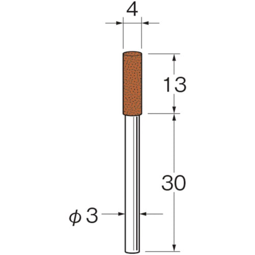 トラスコ中山 リューター 軸付セラミックゴム砥石(金属研磨用)外径(mm)：4粒度(#)：500（ご注文単位1袋）【直送品】