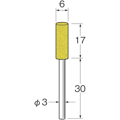 トラスコ中山 リューター 軸付セラミックゴム砥石(金属研磨用)外径(mm)：6粒度(#)：180（ご注文単位1袋）【直送品】