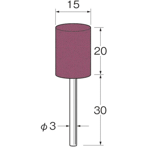 トラスコ中山 リューター 軸付セラミックゴム砥石(金属研磨用)外径(mm)：15粒度(#)：80（ご注文単位1袋）【直送品】