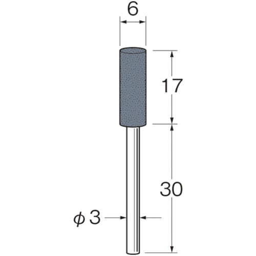 トラスコ中山 リューター 軸付セラミックゴム砥石（非金属研磨用）外径（mm）：6粒度（＃）：120 128-2743  (ご注文単位1袋) 【直送品】