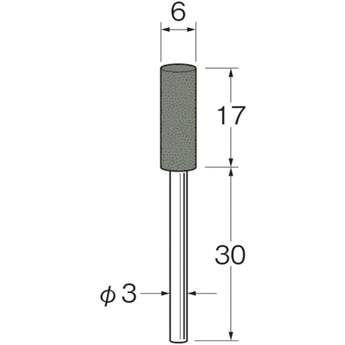 トラスコ中山 リューター 軸付セラミックゴム砥石(非金属研磨用)外径(mm)：6粒度(#)：220（ご注文単位1袋）【直送品】