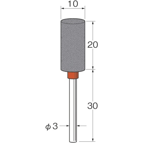 トラスコ中山 リューター 軸付セラミックゴム砥石(金属研削用)外径(mm)：10粒度(#)：80（ご注文単位1袋）【直送品】
