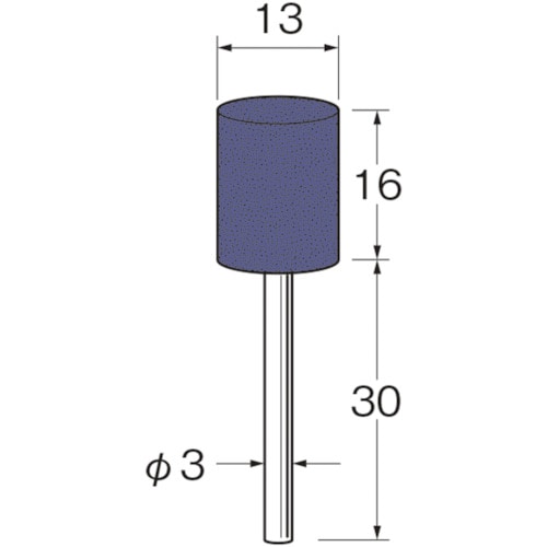 トラスコ中山 リューター 軸付グリーンカーボランダムゴム砥石外径(mm)：13粒度(#)：90（ご注文単位1袋）【直送品】