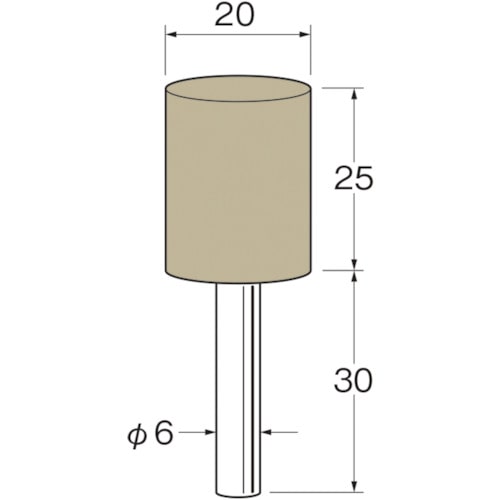 トラスコ中山 リューター 軸付弾性砥石（PVA砥石）外径（mm）：20粒度（＃）：80 128-3643  (ご注文単位1袋) 【直送品】