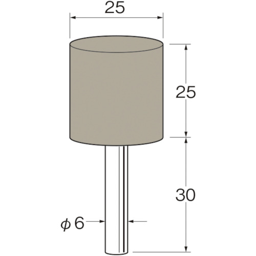 トラスコ中山 リューター 軸付弾性砥石(PVA砥石)外径(mm)：25粒度(#)：120（ご注文単位1袋）【直送品】