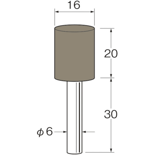 トラスコ中山 リューター 軸付弾性砥石(UB砥石)外径(mm)：16粒度(#)：90（ご注文単位1袋）【直送品】