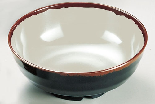 メラミン「長次郎窯」　丼　AN-72W  1袋（ご注文単位1袋）【直送品】