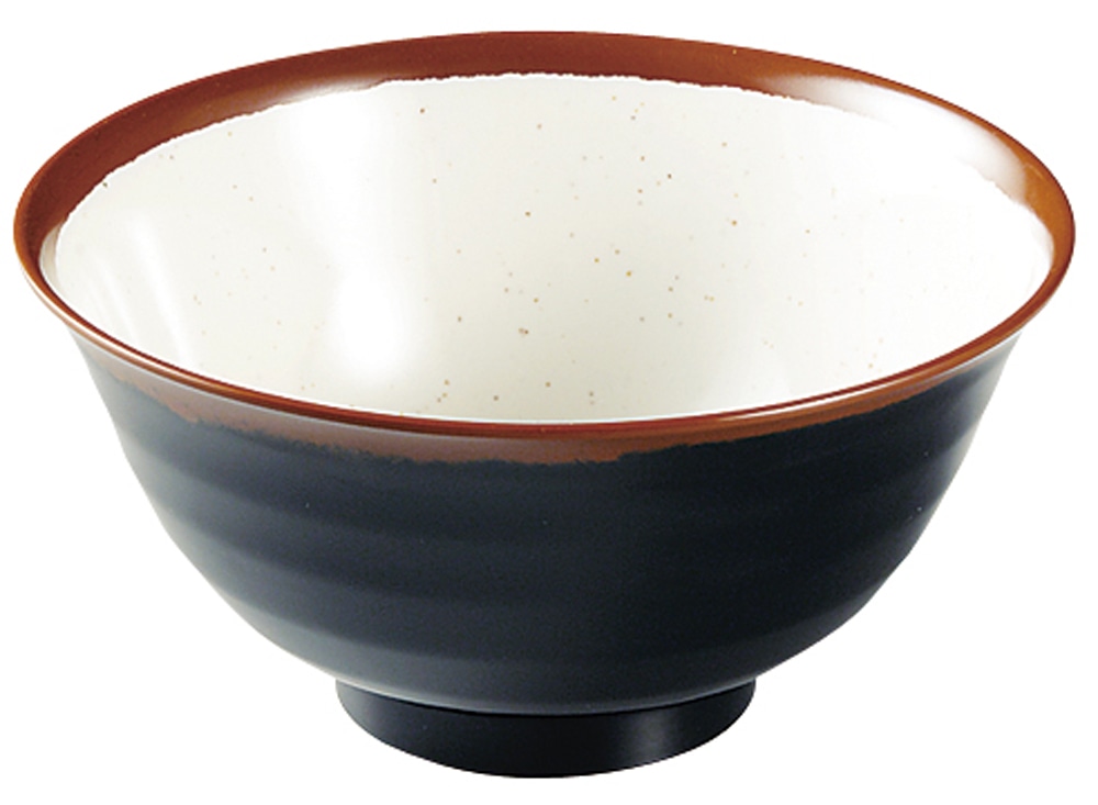 メラミン「長次郎窯」　羽反り丼（小） AN-59W 1袋（ご注文単位1袋）【直送品】