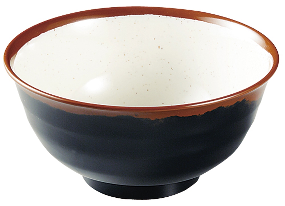 メラミン「長次郎窯」　羽反り丼（大） AN-60W 1袋（ご注文単位1袋）【直送品】