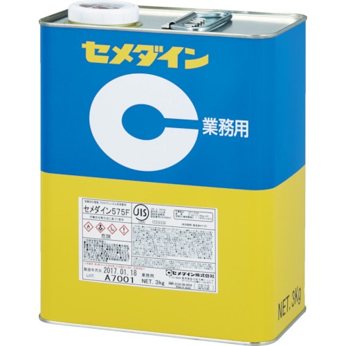 トラスコ中山 セメダイン 575F 3kg (淡黄色・クロロプレンゴム系) RK-125（ご注文単位1個）【直送品】