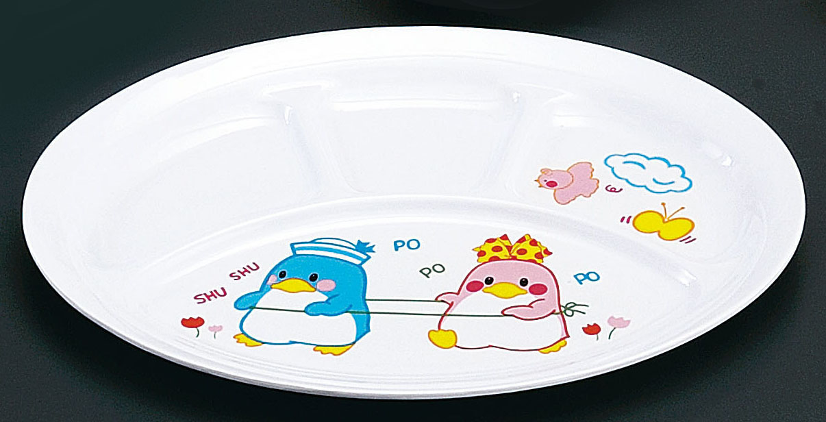 メラミンお子様食器「ベン＆ベティー」 BB-11　小判ランチ皿（大） 1袋（ご注文単位1袋）【直送品】