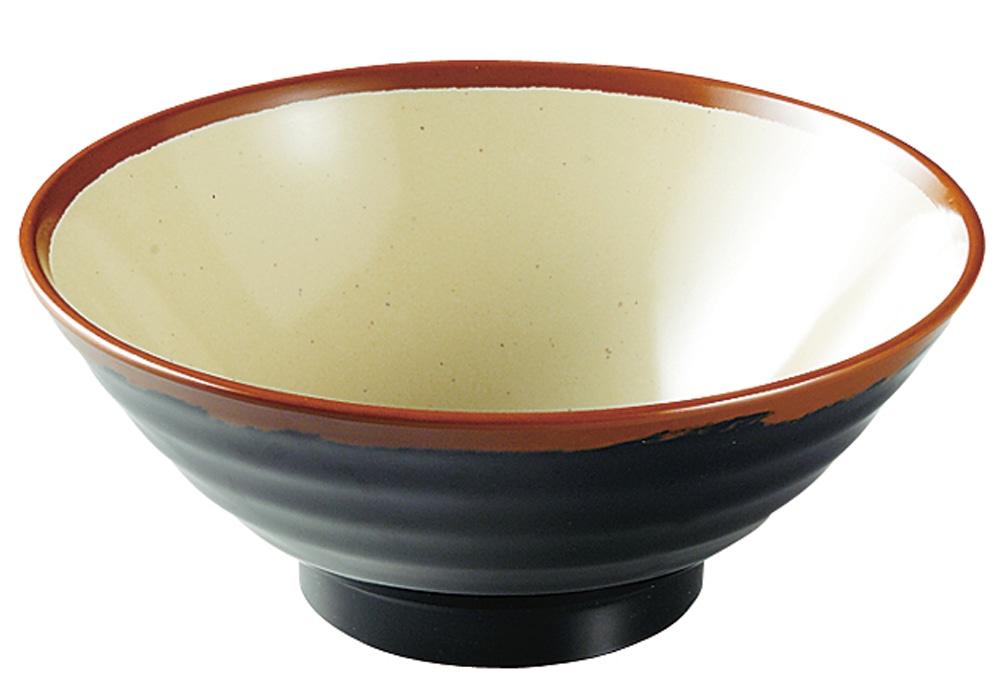 メラミン「長次郎窯」　そば丼（大） AN-65G 1袋（ご注文単位1袋）【直送品】