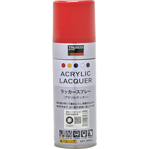 トラスコ中山 TRUSCO アクリルラッカースプレー 赤 300ml（ご注文単位1本）【直送品】