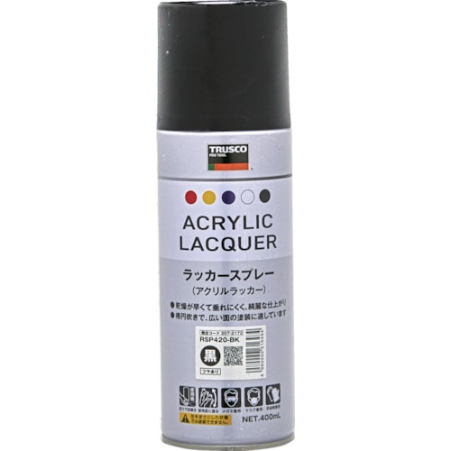 トラスコ中山 TRUSCO アクリルラッカースプレー 黒 400ml（ご注文単位1本）【直送品】