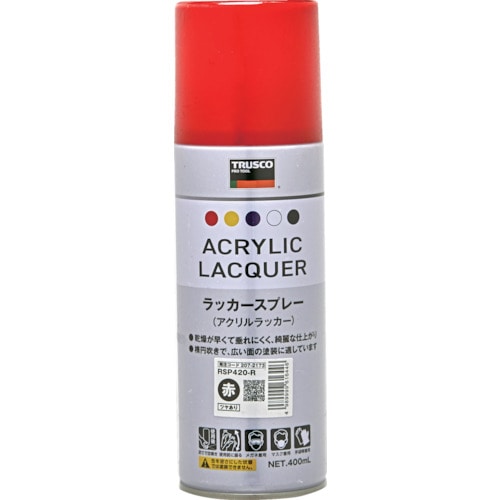 トラスコ中山 TRUSCO アクリルラッカースプレー 赤 400ml（ご注文単位1本）【直送品】