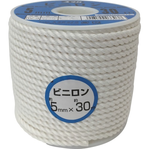 トラスコ中山 ユタカメイク ロープ ビニロンロープボビン巻 5φ×30m（ご注文単位1巻）【直送品】