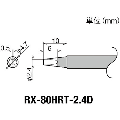 トラスコ中山 グット 交換コテ先(RX-8シリーズ) こて先幅2.4mm　849-6989（ご注文単位1個）【直送品】