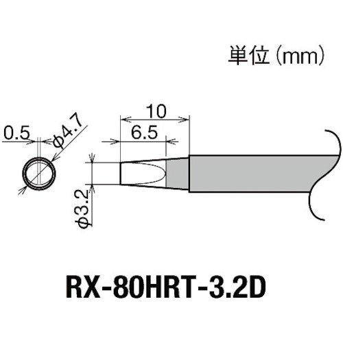 トラスコ中山 グット 交換コテ先(RX-8シリーズ) こて先幅3.2mm　849-6993（ご注文単位1個）【直送品】