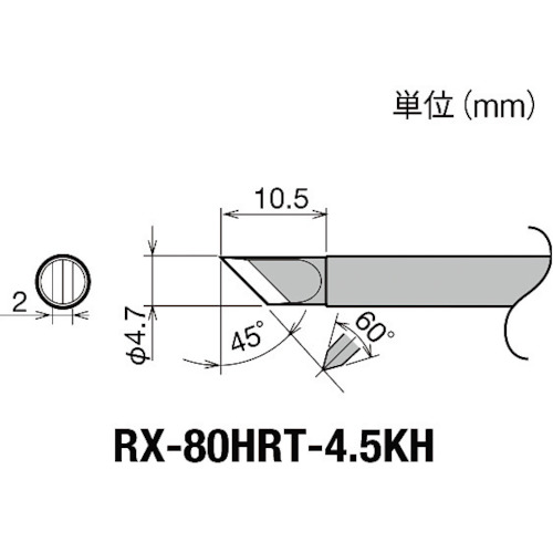 トラスコ中山 グット 交換コテ先(RX-8シリーズ) こて先幅4.5mm　849-6998（ご注文単位1個）【直送品】