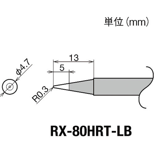 トラスコ中山 グット 交換コテ先(RX-8シリーズ) こて先幅R0.3mm　849-7002（ご注文単位1個）【直送品】