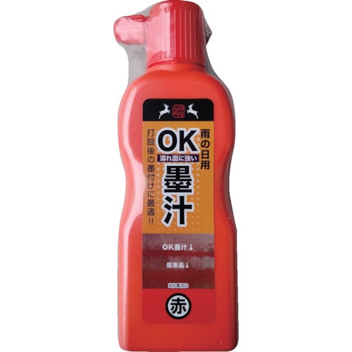 トラスコ中山 祥碩堂 雨天用OK墨汁 180ml 赤 607-3159  (ご注文単位1本) 【直送品】