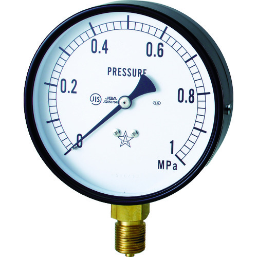 トラスコ中山 右下 スター (圧力計)(A枠立型・φ100) 圧力レンジ0.0～0.10MPa（ご注文単位1個）【直送品】