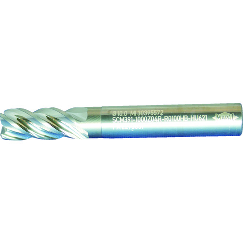 トラスコ中山 マパール 超硬ラジアスエンドミル Performance－Endmill－Titan 4枚刃 内部給油 刃径6mm 刃長13mm 全長57mm シャンク径6mm 775-4434 (ご注文単位1本) 【直送品】