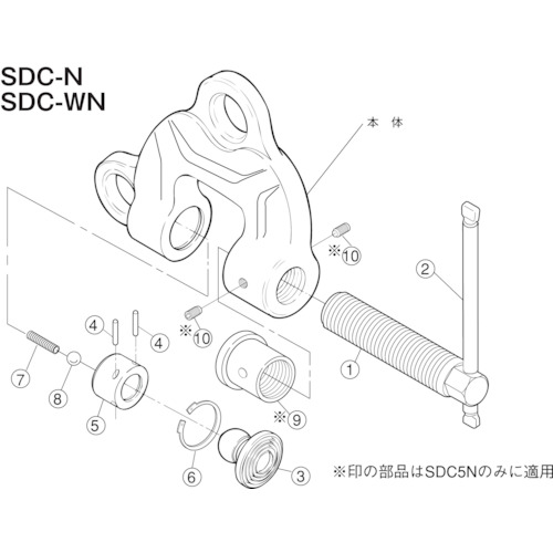 トラスコ中山 スーパー スクリューカムクランプ（SDC－N）用スクリュー 855-0751  (ご注文単位1セット) 【直送品】