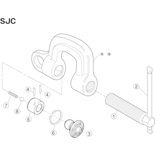 トラスコ中山 スーパー スクリューカムクランプ（SJC）用スクリュー 855-0760  (ご注文単位1セット) 【直送品】