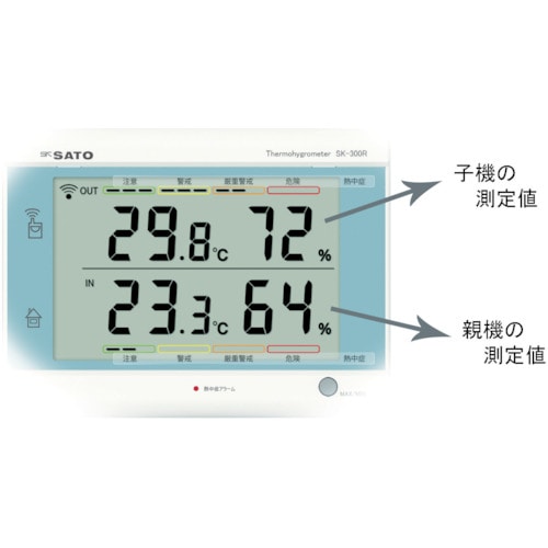 トラスコ中山 佐藤 最高最低無線温湿度計 SK-300R(8420-00)（ご注文単位1組）【直送品】