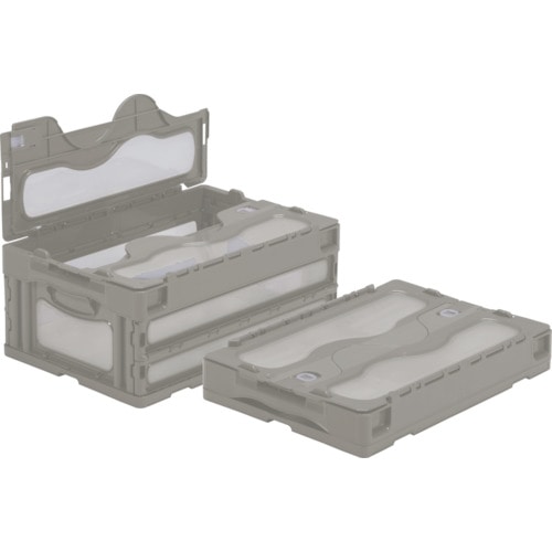 トラスコ中山 サンコー フタ一体型折りたたみコンテナー 559030 マドコンCー30B ライトグレー（ご注文単位1個）【直送品】
