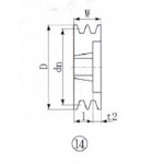 トラスコ中山 EVN ブッシングプーリー SPB 170mm 溝数2（ご注文単位1個）【直送品】