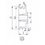 トラスコ中山 EVN ブッシングプーリー SPB 185mm 溝数2（ご注文単位1個）【直送品】