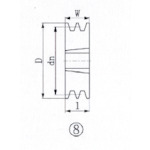 トラスコ中山 EVN ブッシングプーリー SPZ 118mm 溝数2（ご注文単位1個）【直送品】