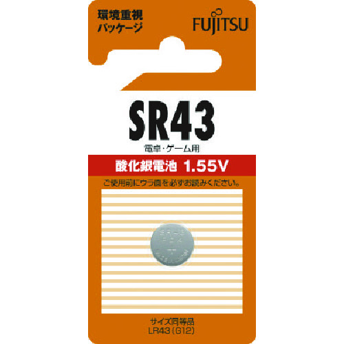 トラスコ中山 富士通 酸化銀電池 SR43 (1個入)（ご注文単位1個）【直送品】