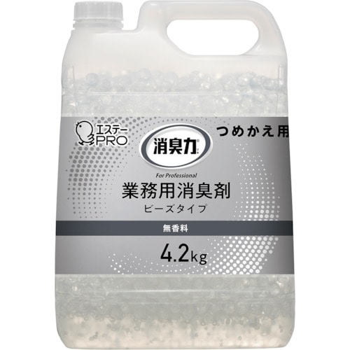 トラスコ中山 エステー 13036 G消臭力 ビーズタイプ特大 詰替 4.2kg 無香料（ご注文単位1個）【直送品】