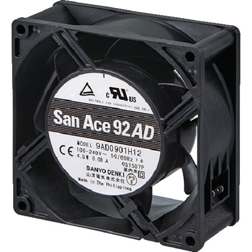 トラスコ中山 SanAce ACDCファンセットモデル(92×38mm センサ付)　835-4185（ご注文単位1台）【直送品】