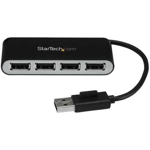 トラスコ中山 スターテック USBハブ／USB 2.0／USB－A － 4x USB－A／LAN／バスパワー／ブラック 489-2555  (ご注文単位1箱) 【直送品】