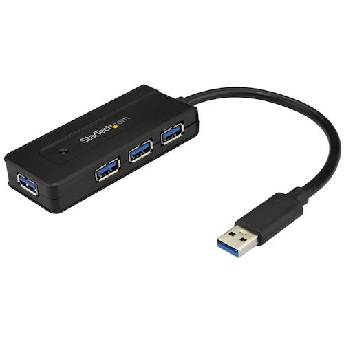 トラスコ中山 スターテック USBハブ／USB 3.0／USB－A － 4x USB－A／ACアダプター付属／ブラック 489-2522  (ご注文単位1箱) 【直送品】