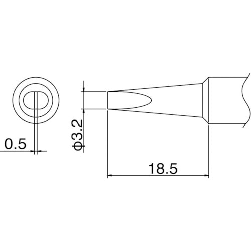 トラスコ中山 白光 こて先 3.2D型　409-6444（ご注文単位1本）【直送品】