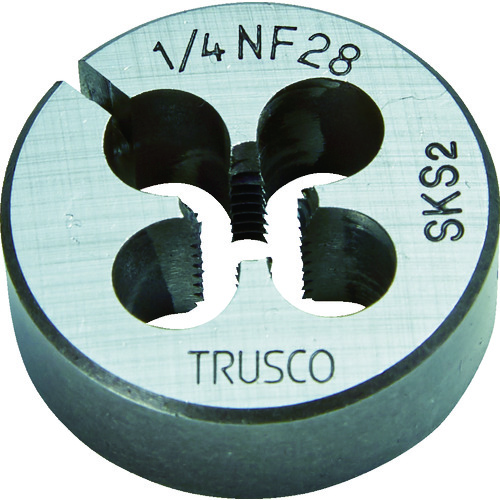 トラスコ中山 TRUSCO 丸ダイス 25径 ユニファイねじ 1/4UNF28 (SKS)（ご注文単位1個）【直送品】