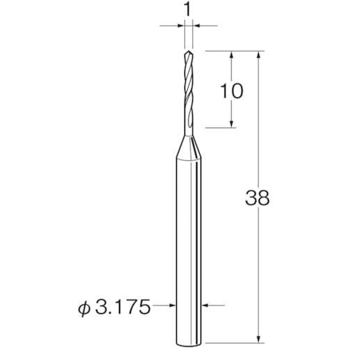 トラスコ中山 リューター ツイストドリル（超硬合金）刃径（mm）：1シャンク径（mm）：3.175 128-4599 (ご注文単位1袋) 【直送品】
