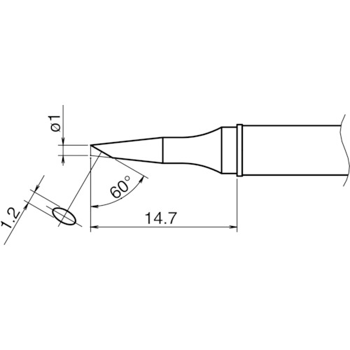 トラスコ中山 白光 こて先/1BC型　751-7025（ご注文単位1本）【直送品】