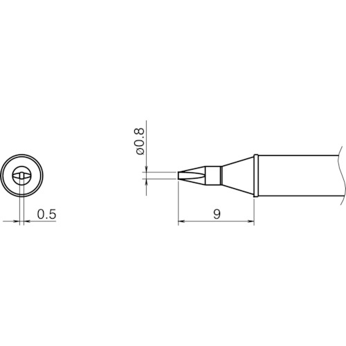 トラスコ中山 白光 こて先/0.8D型　751-7050（ご注文単位1本）【直送品】