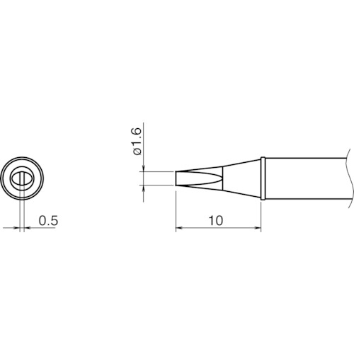 トラスコ中山 白光 こて先/1.6D型　751-7068（ご注文単位1本）【直送品】