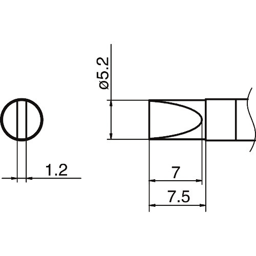 トラスコ中山 白光 こて先 5.2D型　164-1327（ご注文単位1本）【直送品】