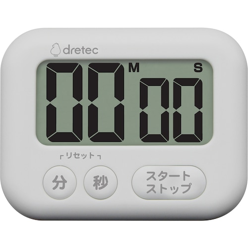 トラスコ中山 dretec 大画面タイマー「シャボン」 ホワイト（ご注文単位1台）【直送品】