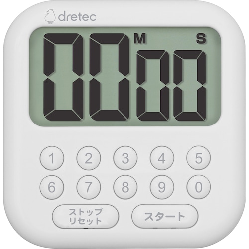 トラスコ中山 dretec 大画面タイマー「シャボン10」 ホワイト（ご注文単位1台）【直送品】