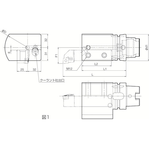 トラスコ中山 京セラ ツーリング機器 外径・端面加工角シャンク取付用ホルダ 553-2337  (ご注文単位1個) 【直送品】